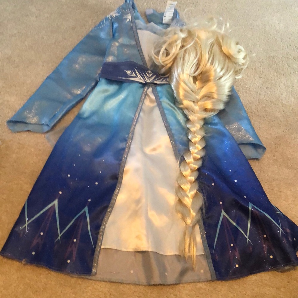 Frozen 2 Elsa Travel Dress and wig size 4-6x